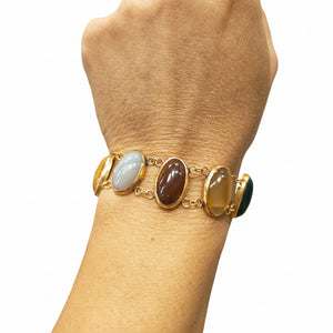Bracelet Sertie Pierres Or Jaune 18K