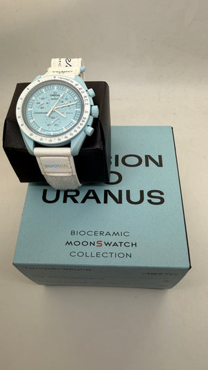 Montre Swatch Oméga Uranus 2022 Bleu Ciel Biocéramique VELCRO®
