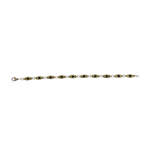 Bracelet Fantaisie en Or Jaune avec Saphirs - 18 Cm