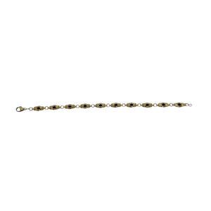 Bracelet Fantaisie en Or Jaune avec Saphirs - 18 Cm