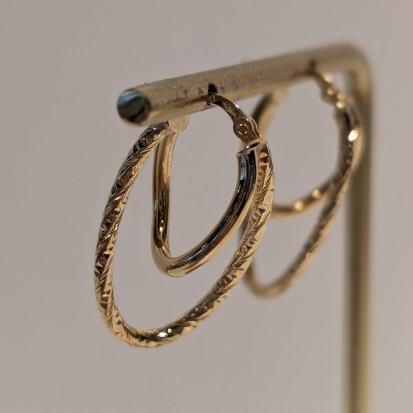 Boucles d'oreilles créoles en or jaune 18k - 1.96 G