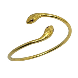 Bracelet Jonc en or jaune avec 4 Rubis 18 K - 10.71 Grs