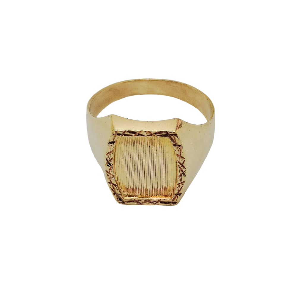 Chevalière en Or Jaune 18 K - Taille 69 - 6.75 Grs