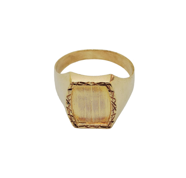 Chevalière en Or Jaune 18 K - Taille 69 - 6.75 Grs