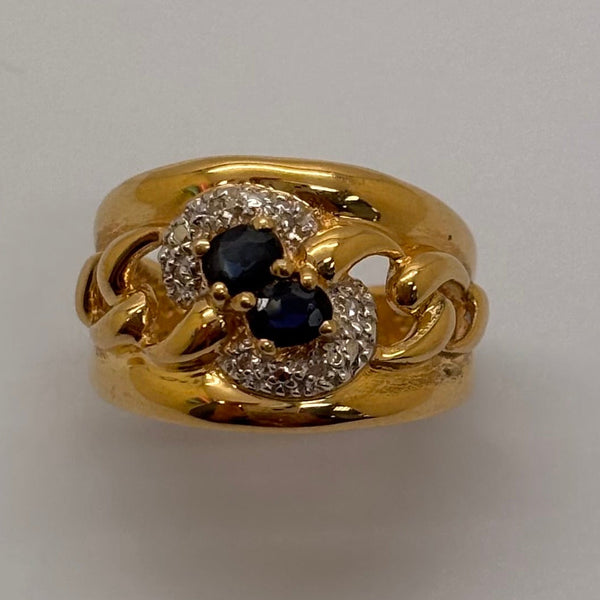 Bague en or jaune et blanc 18K- Taille 53