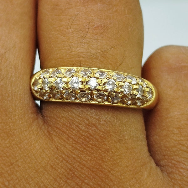 Bague Or Jaune 18 Carats avec Oxyde de Zirconium
