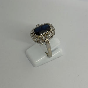 Bague Ancienne Or Gris 18K - Taille 58 -  6.67 G