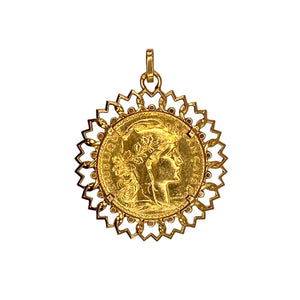 Pendentif Porte-Pièce en Or Jaune 18k - 8.94 G