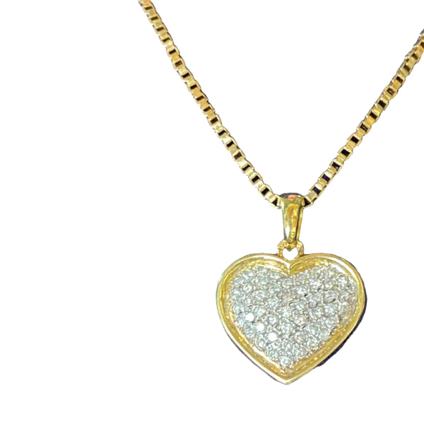 Pendentif Cœur Diamanté en Or Jaune 18K -  4.19G