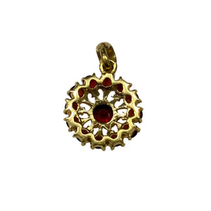 Pendentif médaillon Or Jaune 13 Grenats