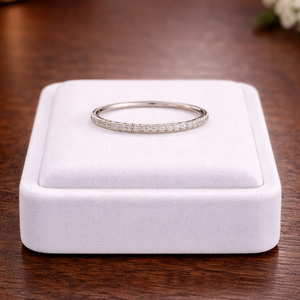 Bague en Or gris 18K demi-tour - 0.73G - Taille 53