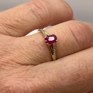 Bague Or Rubis Jaune 18K - Taille 51