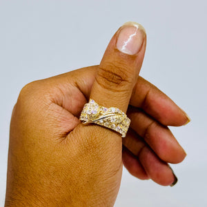 Bague Jonc Or Jaune 18K avec Oxyde de Zirconium