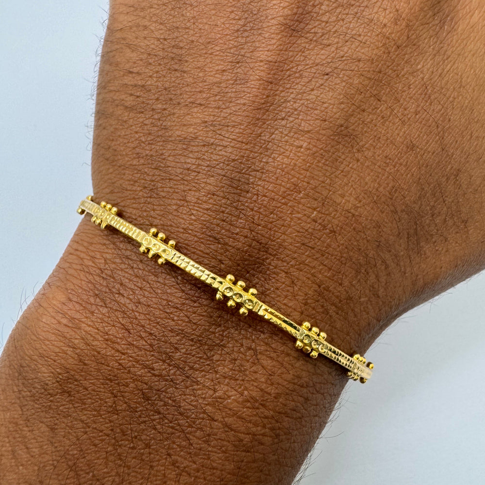 Bracelet Travaillé  Jonc Or Jaune 18K -  9.20 Grs