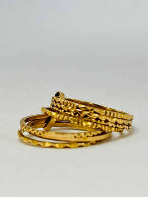 Bague Semainier en Or Jaune 18 K - T 52
