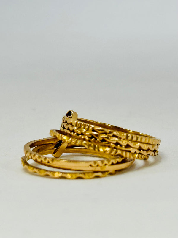 Bague Semainier en Or Jaune 18 K - T 52
