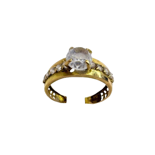 Bague en or jaune avec oxyde de zirconium  - T 61