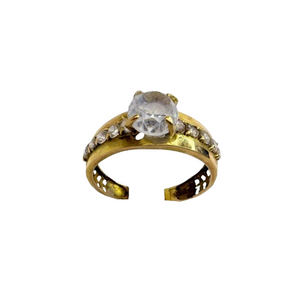 Bague en or jaune avec oxyde de zirconium  - T 61