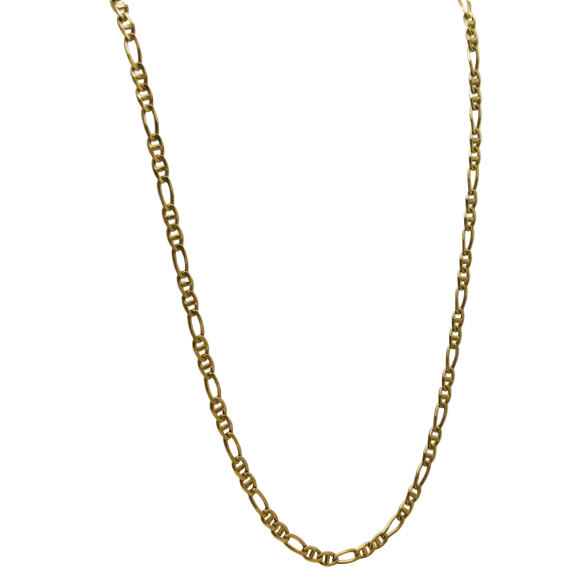 Collier chaîne maille figaro en Or Jaune 18K