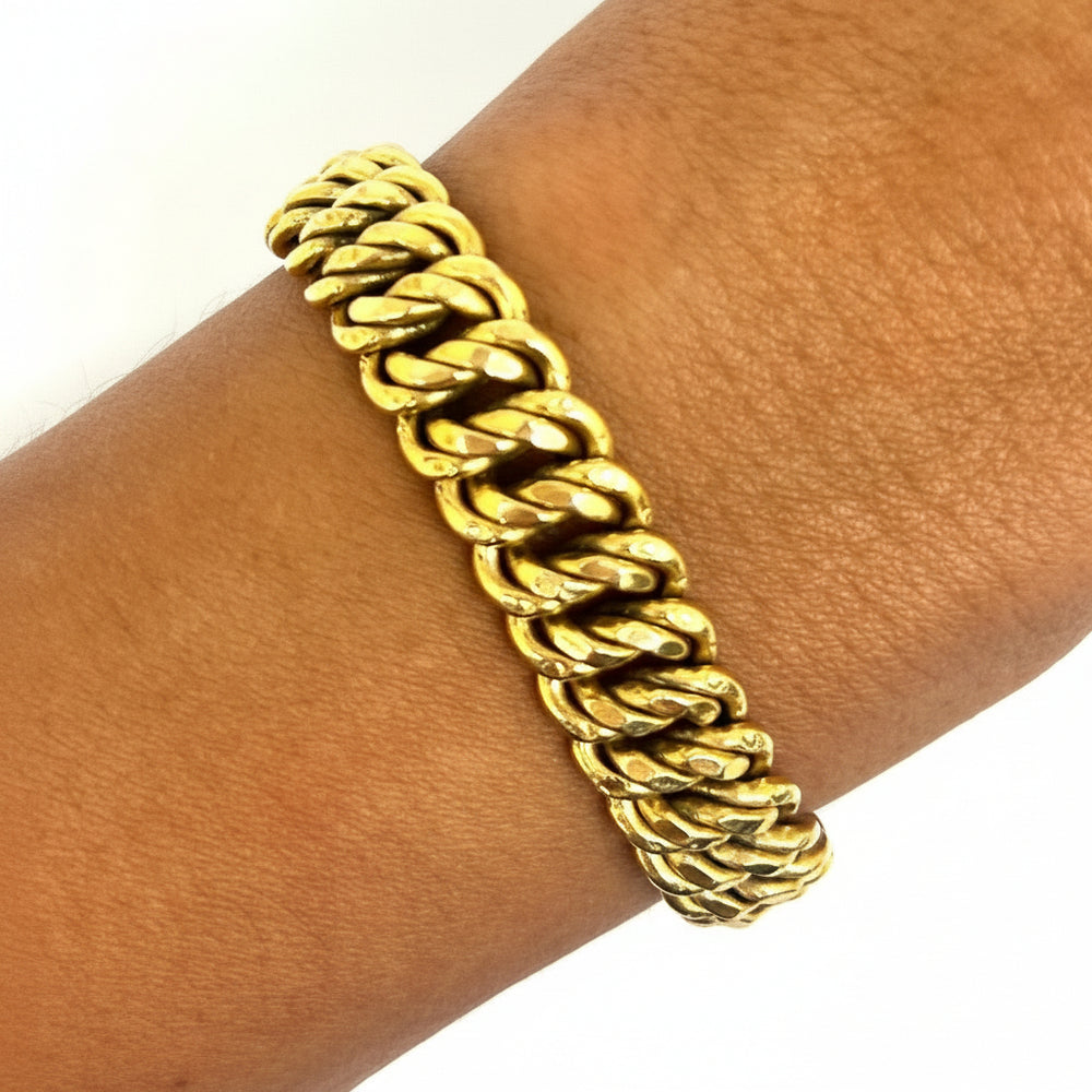 Bracelet Maille Américaine en Or Jaune 18k