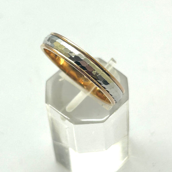 Bague Alliance Or Jaune et Blanc 18k