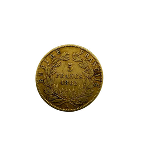 Pièce rare 5 francs or Napoléon III