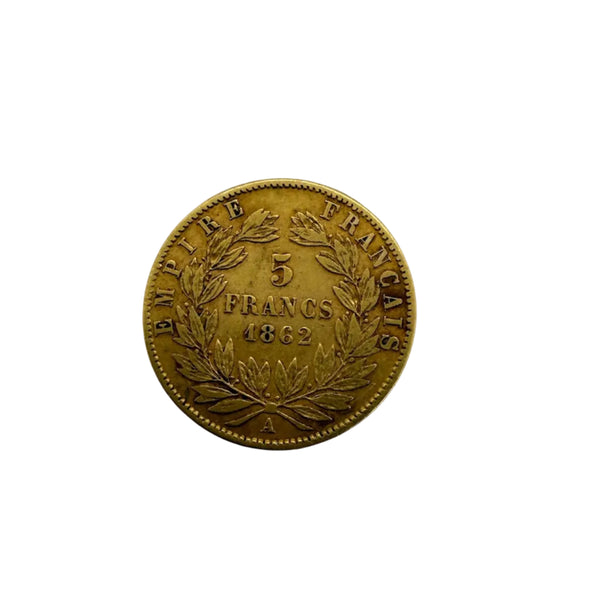 Pièce rare 5 francs or Napoléon III