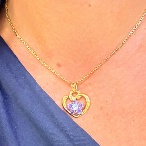 Pendentif Coeur Fleur en Or Jaune 18K - 1.31g