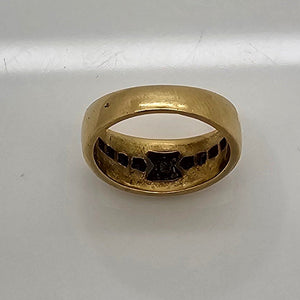 Bague Demi Tour en Or Jaune 18 K - Taille 51