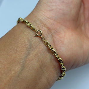 Bracelet Maillon Marine en Or Jaune 18k