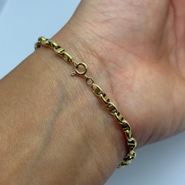 Bracelet Maillon Marine en Or Jaune 18k