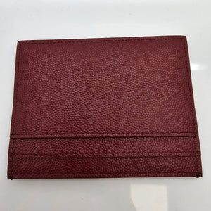 Porte-cartes Saint Laurent en cuir grainé bordeaux