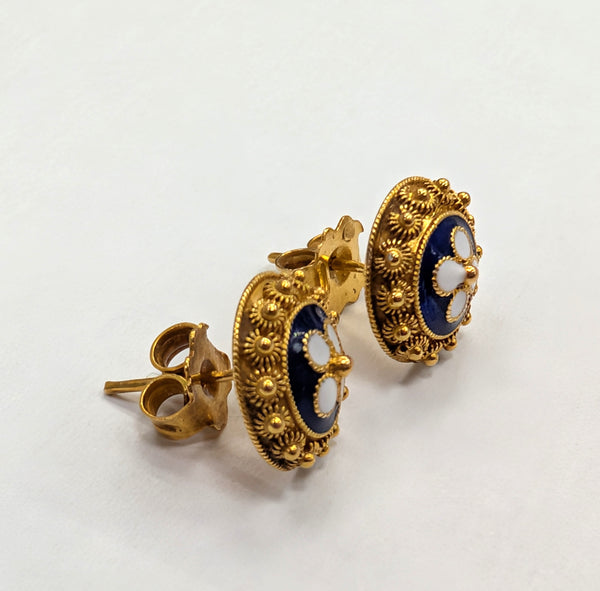 Boucles d'oreilles en or jaune 20K 2.47 Grs
