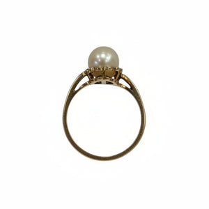 Bague en Or Jaune avec Perle Nacrée 18k