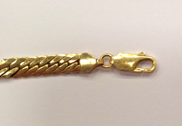 Bracelet Gourmette Or Jaune 18 Carats Maille Anglaise