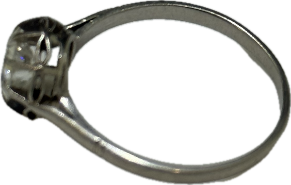 Solitaire Diamant 18k en Or blanc - Taille 53