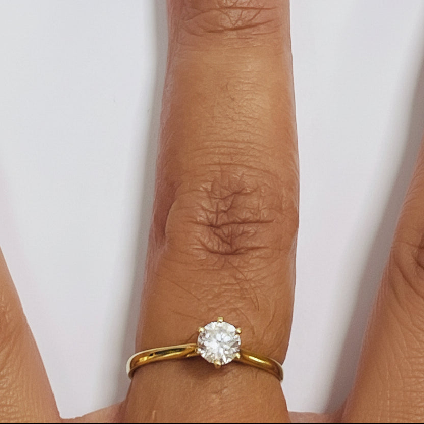 Bague en Or Jaune 18K - 1.40 Grs - Taille 55
