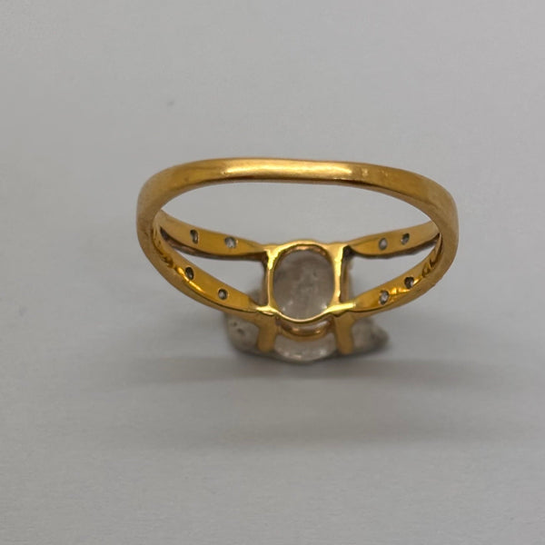 Bague Empierrée en Or Jaune 18 Carats - Taille 50