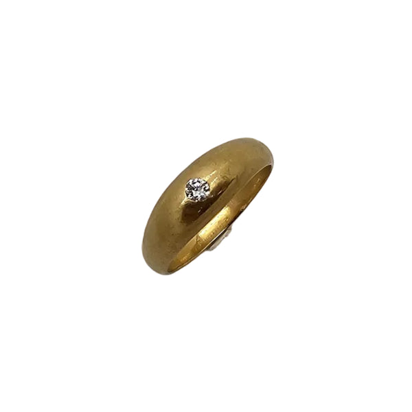 Bague Jonc Or 18K avec Diamants - T60 - 5.19gr