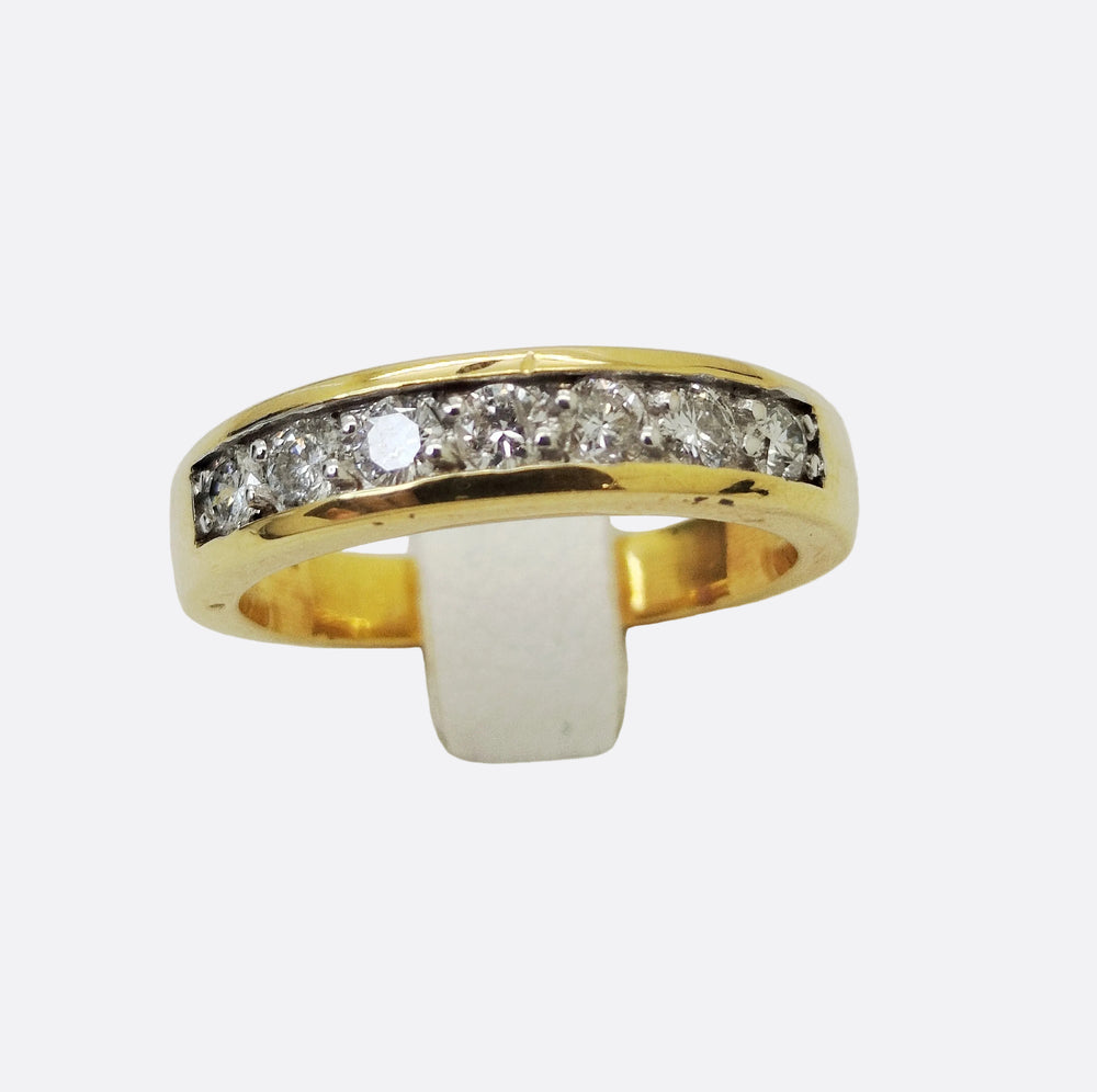 Bague en Or Jaune 18K avec Diamants - Taille 54