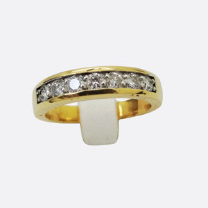 Bague en Or Jaune 18K avec Diamants - Taille 54 -  3.70g