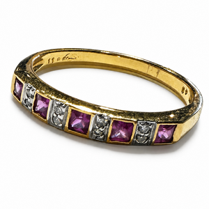 Superbe bague demi tour en or jaune 18K - 2.15Grs - T53