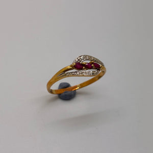 Bague en or jaune et blanc 22K Taille-62