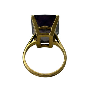 Baguette or jaune avec améthyste, taille