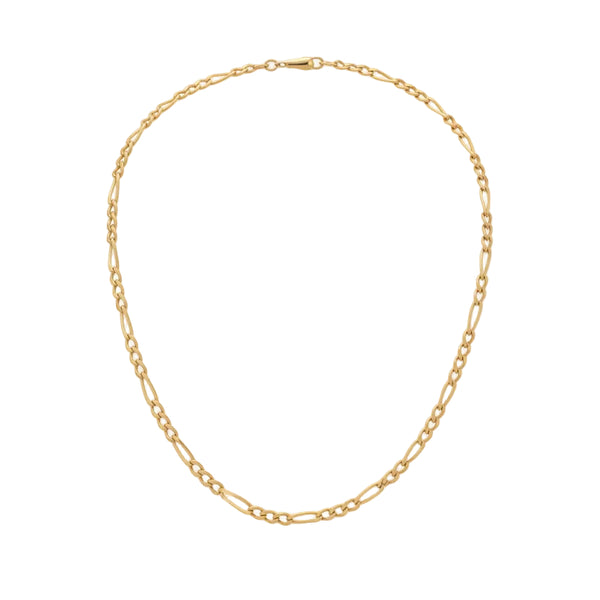 Chaîne Maille figaro en or jaune 18K  - 7.57 Grs