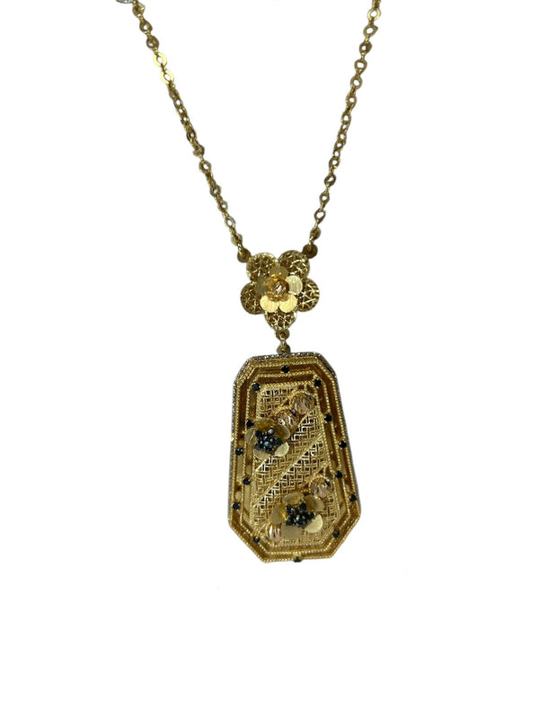 Collier en Or 18 Carats avec Oxyde de Zirconium Poids - 18.77 Grs