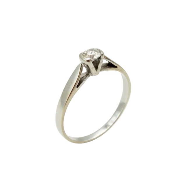 Solitaire en or blanc 18K - Taille 60 - 2.25 Grs