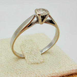 Solitaire en or blanc 18K - Taille 60 - 2.25 Grs