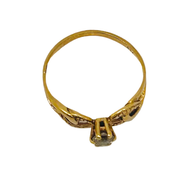 Bague Solitaire Or Jaune 18K Oxyde de Zirconium