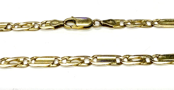 Collier Longue Chaîne Or Jaune 18k Maille Fantaisie